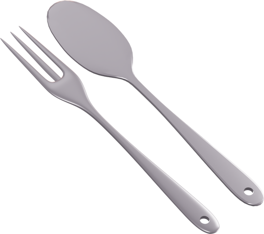 Fork Spoon 3D Illustration