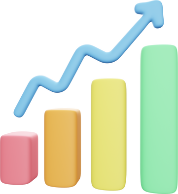 Growth Analytics 3d Icon Illustration