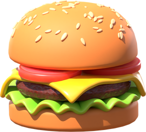 hamburger food 3d icon